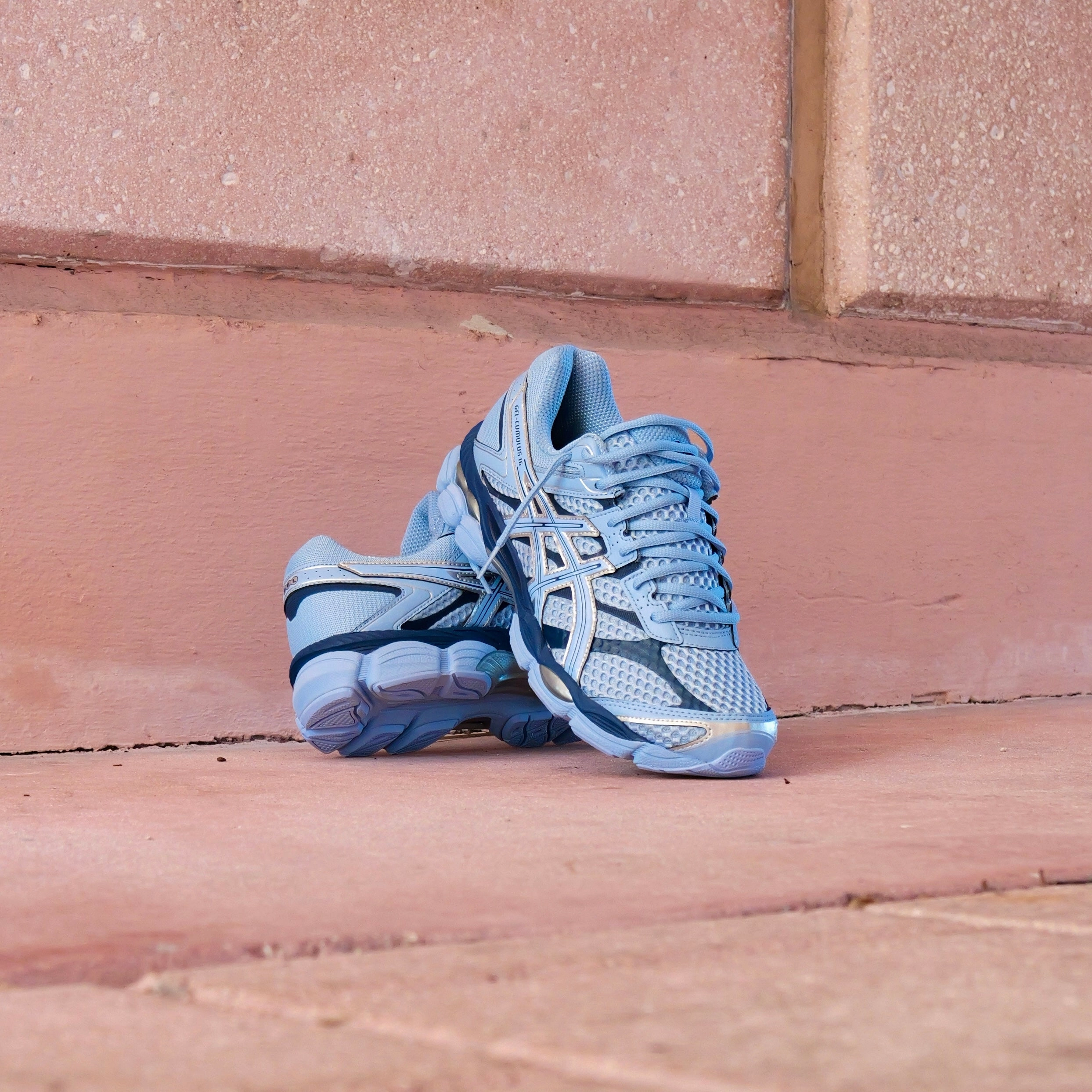 Asics Gtx Running Shoes Mens Asics Gel-Cumulus 16 (Stone Wash/Independence Blue)