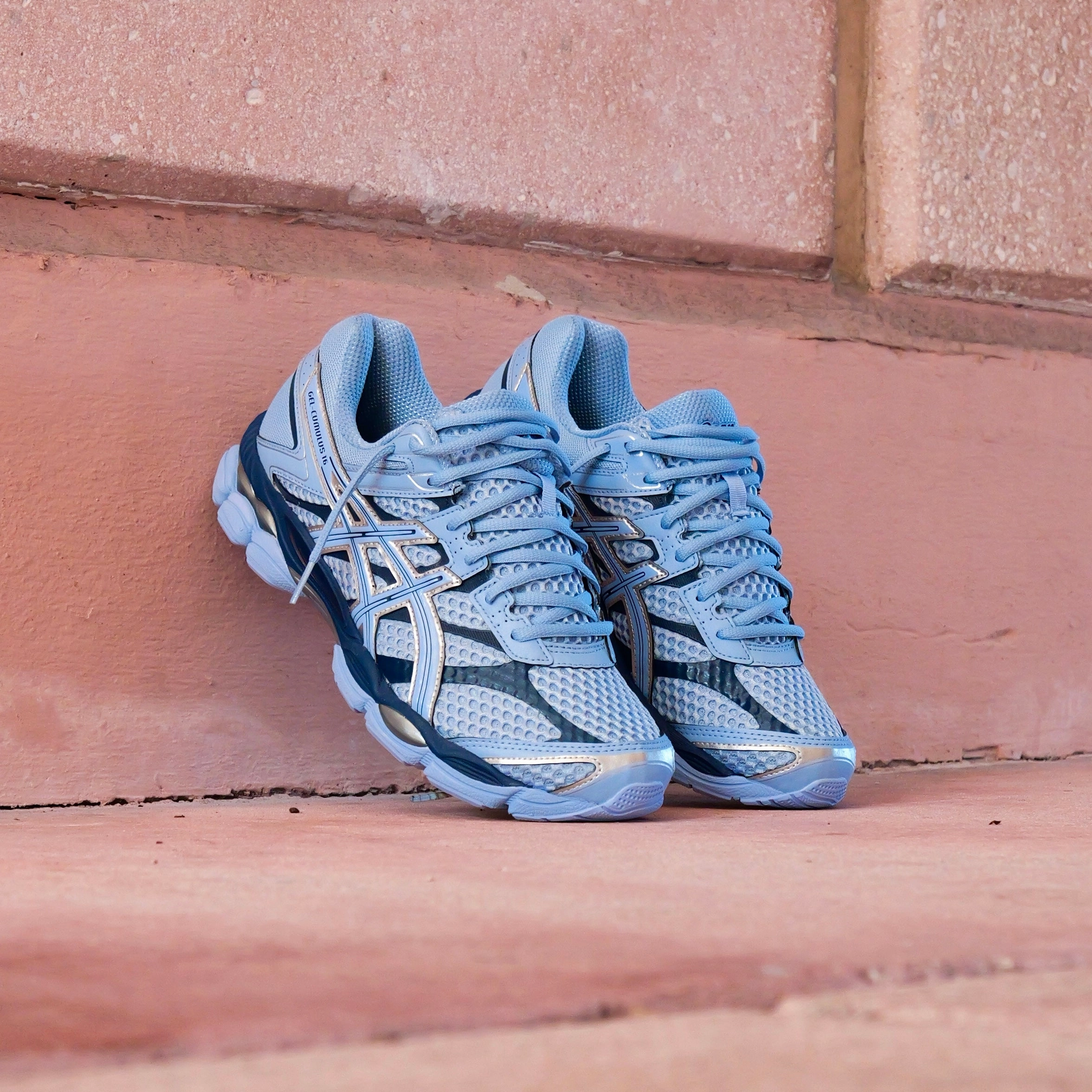 Ortholite Asics Shoes Mens Asics Gel-Cumulus 16 (Stone Wash/Independence Blue)