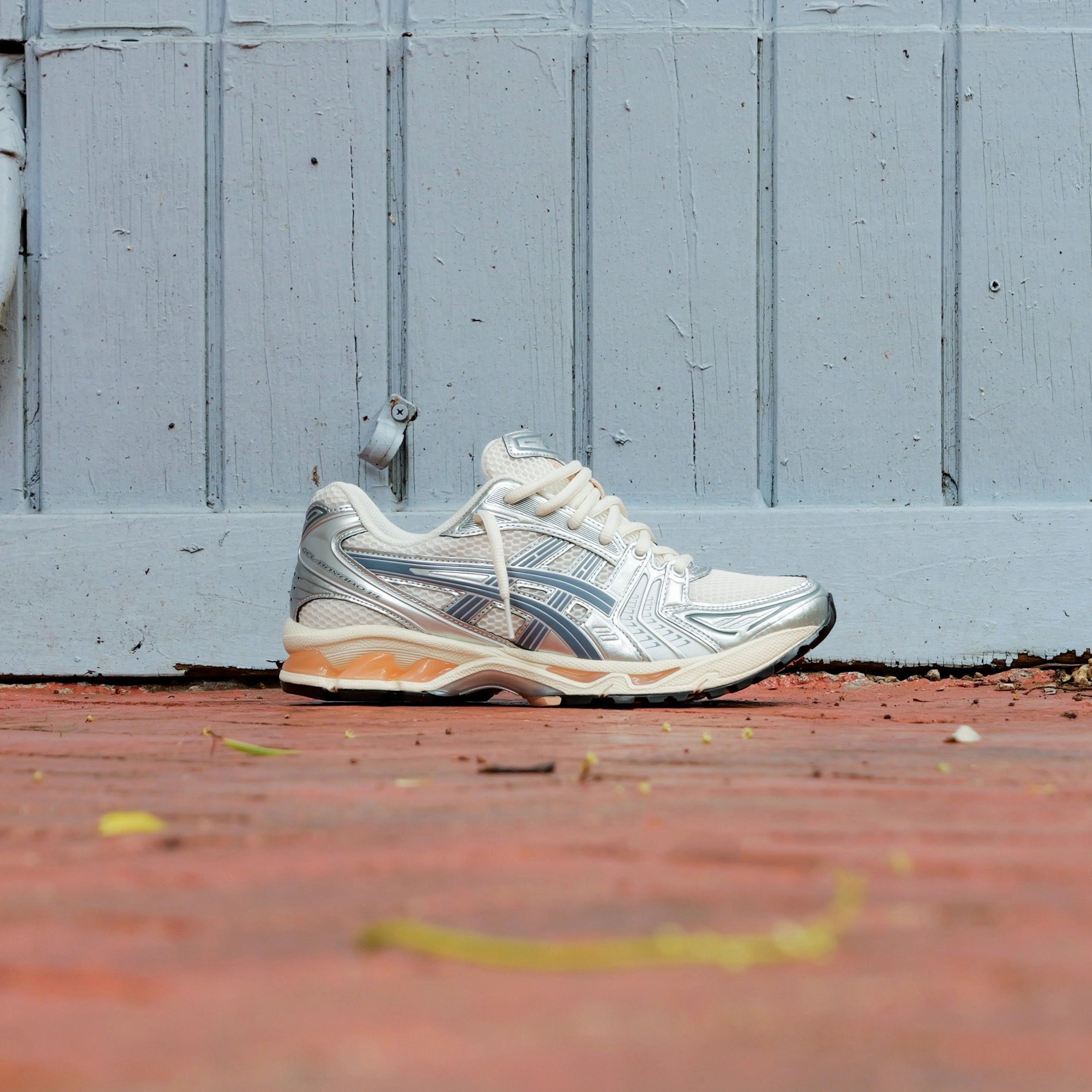 Mens Asics Gel-Kayano 14 (Cream/Ironclad) Asics Wrestling Shoes Clearance