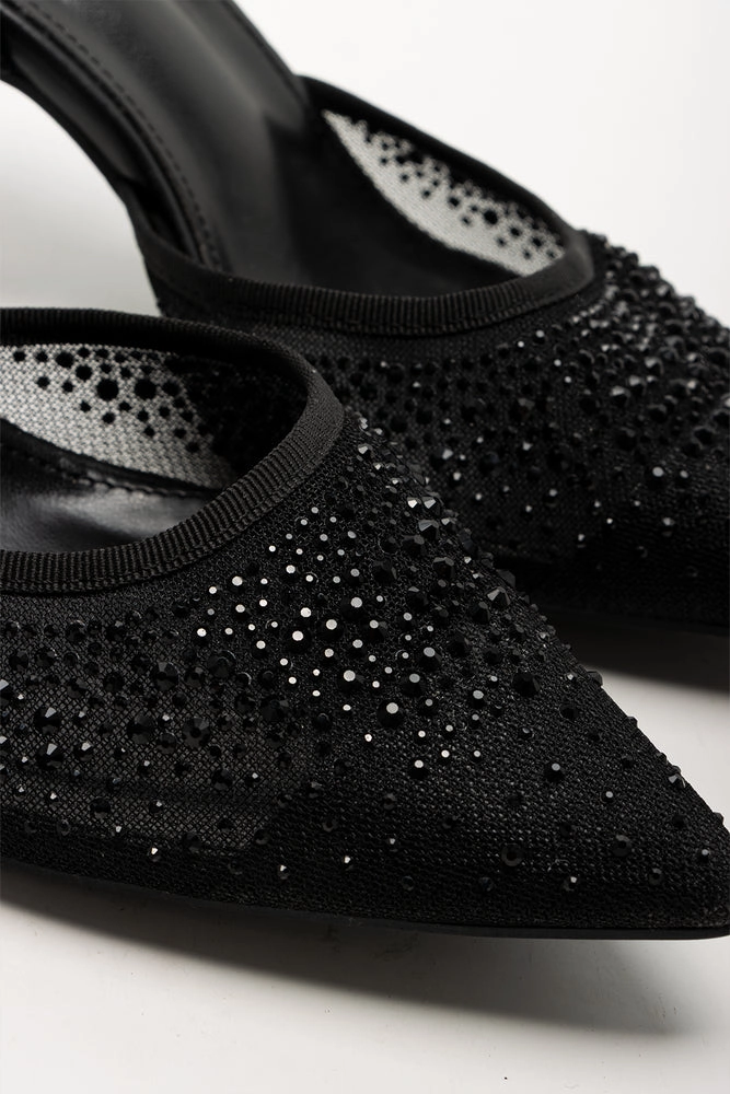 Mesh Pointy Heels Black Brown Ankle Boots Pointed Toe