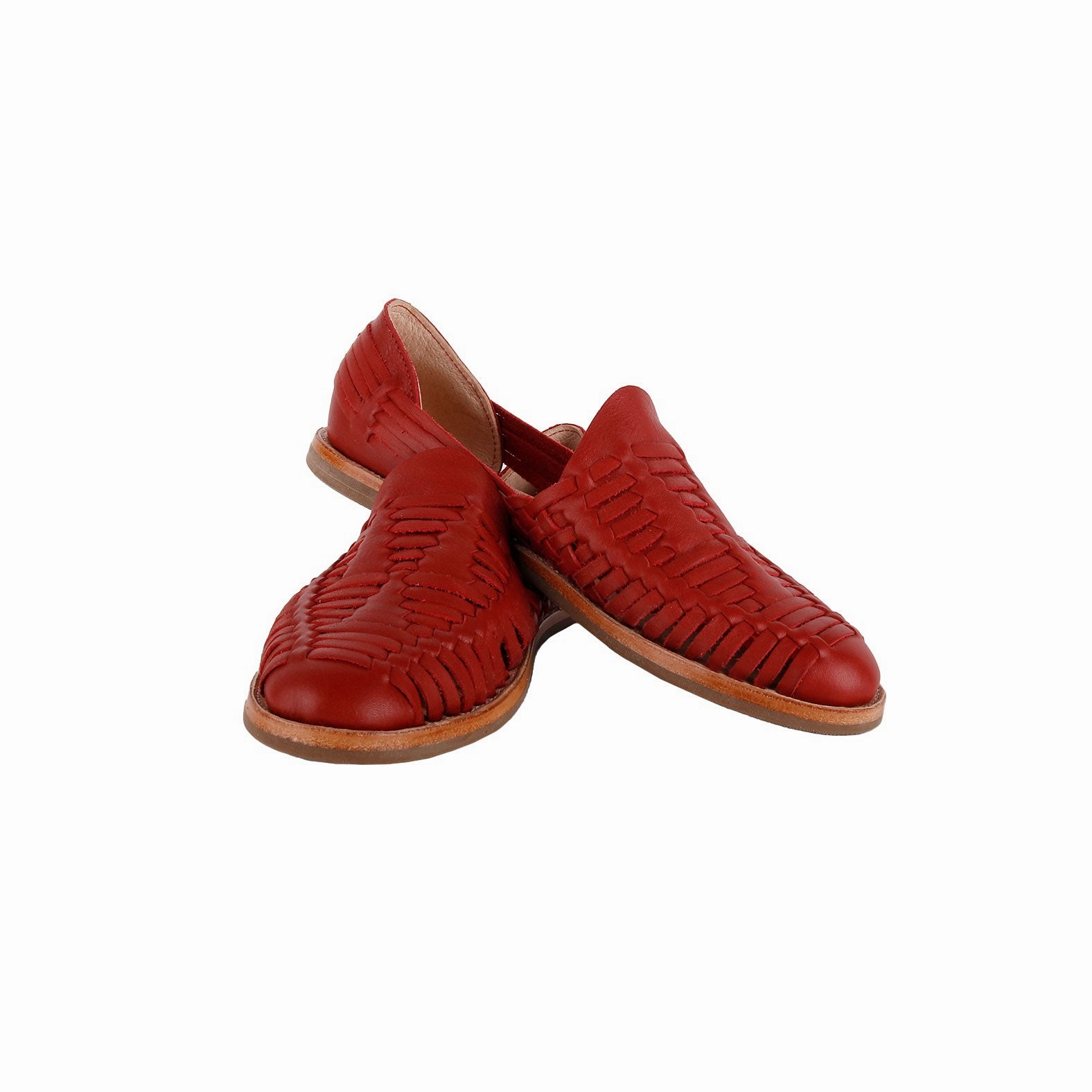 MK24140 - NEW Huarache Loafers Red [Women's Leather Sandals] Brown Oxford Boots
