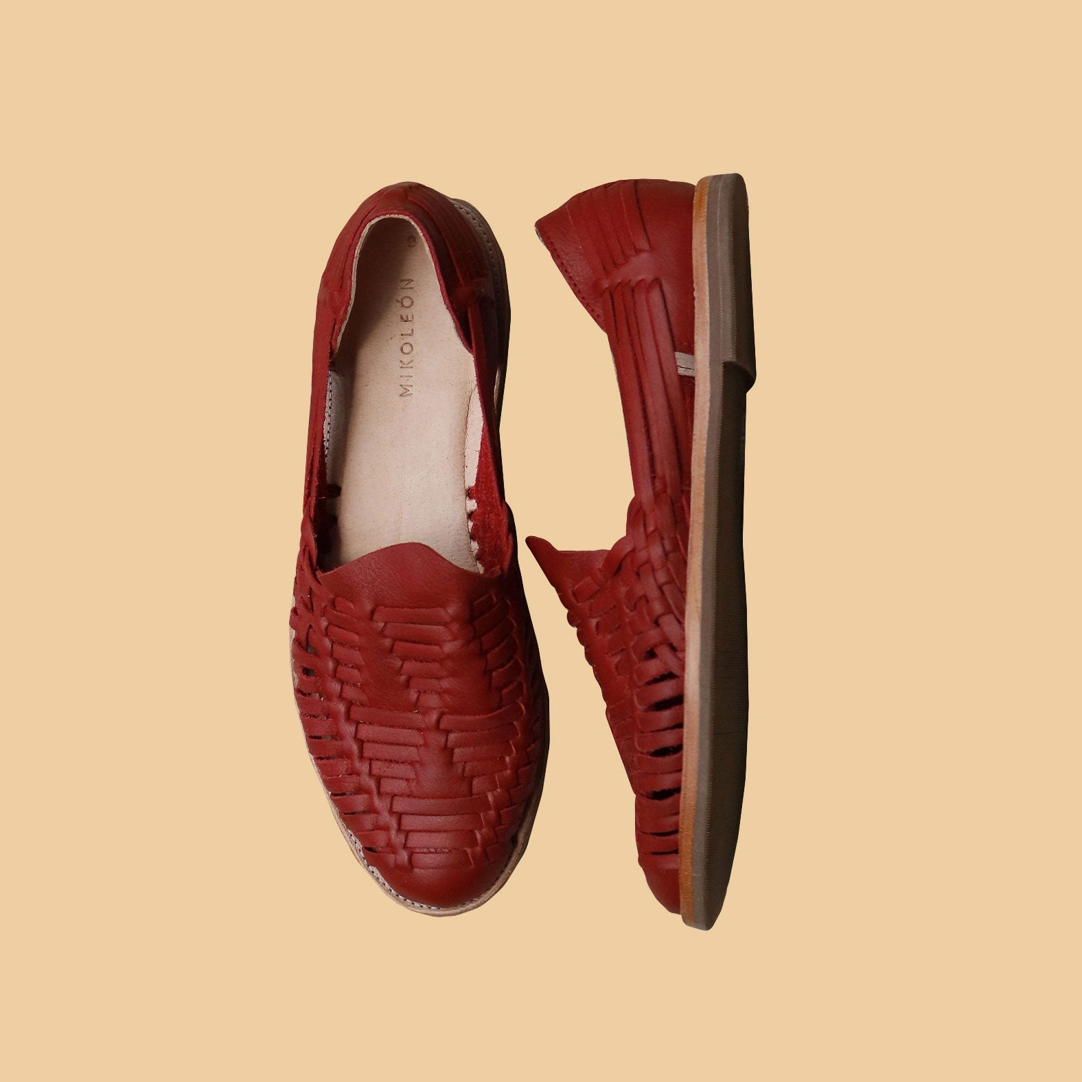 Waterproof And Slip Resistant Boots MK24140 - NEW Huarache Loafers Red [Women's Leather Sandals]