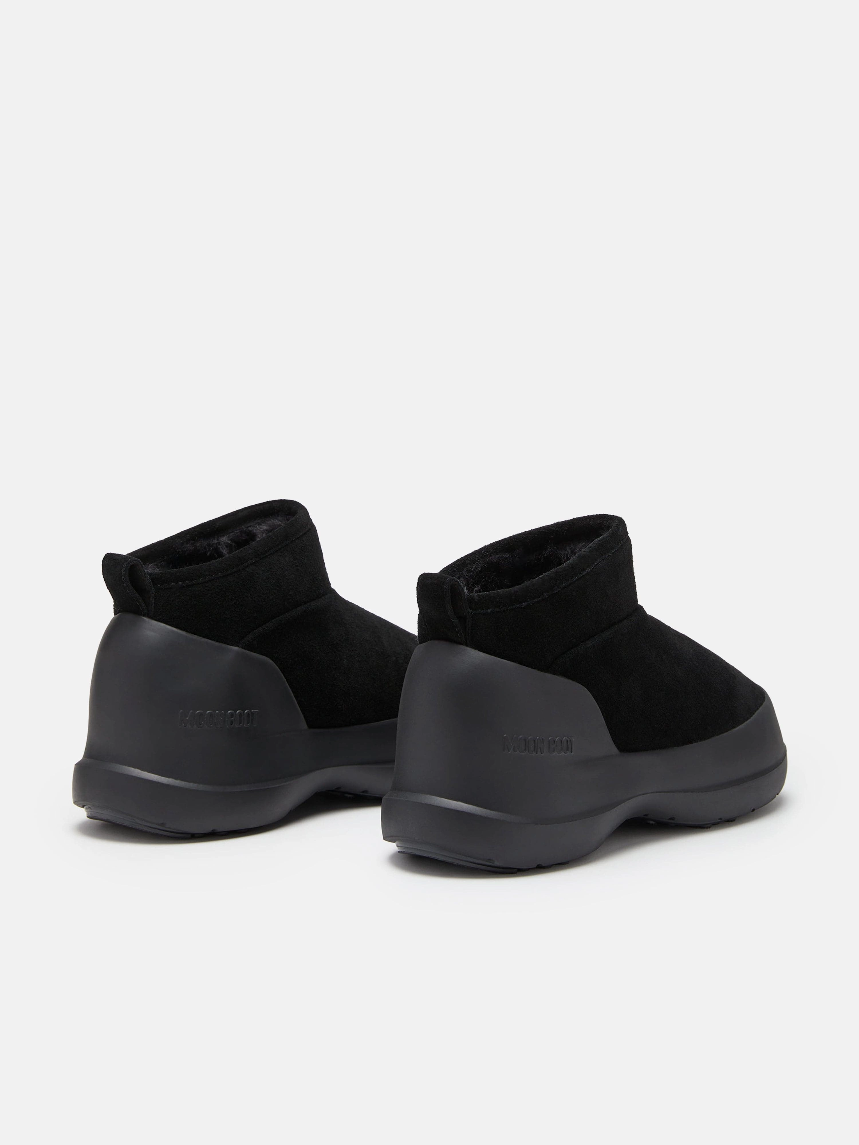 Flat Sole Boots Moon Boot Kids Luna Low Suede Boots in Black