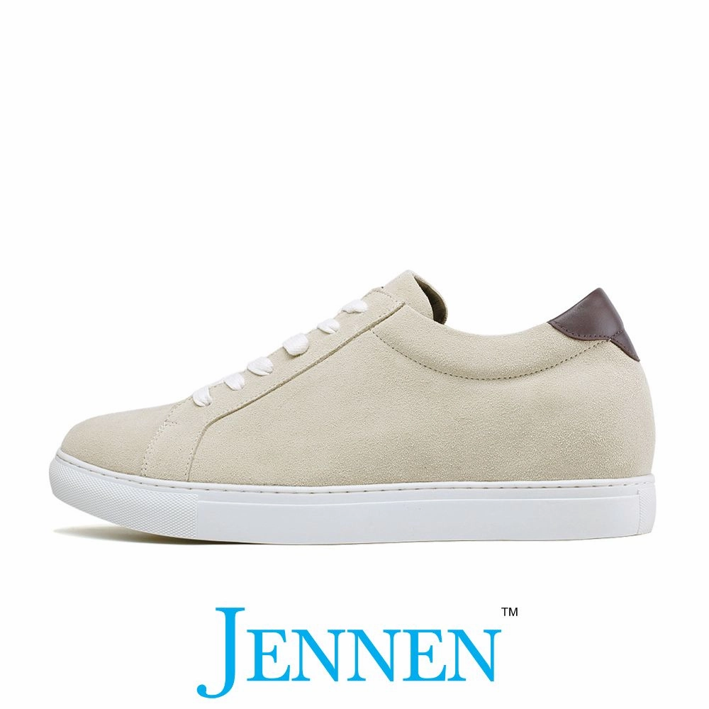 Walk And Run Shoes Mr. Banksy Beige 7cm | 2.8 inches Height Increasing Suede Sneakers for Men