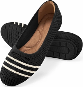 Flats for Women Ballets Shoes: Comfortable Knitted Dressy Work Flats - Ladies Wedding Flat Casual Shoes Asics Gel Excite Running Shoe Review