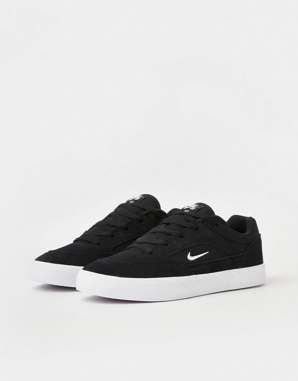 Nike SB Malor Skate Shoes - Black/White-Black-White One Piece Nike Shoes