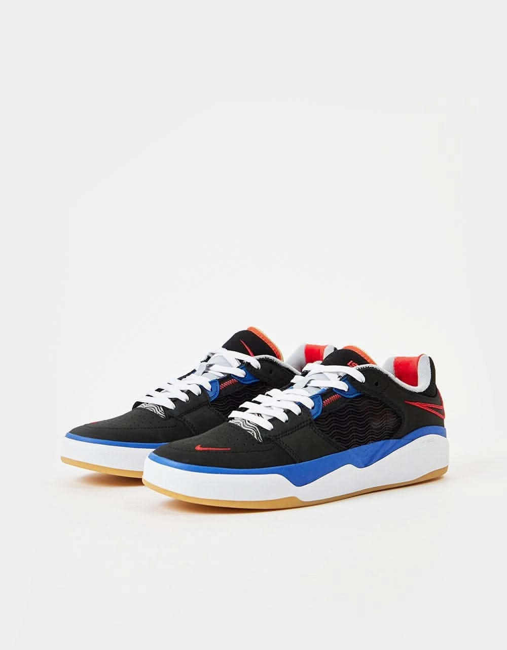 Nike Soccer Shoes Nike SB Ishod Premium Skate Shoes - Black/University Red-Hyper Royal