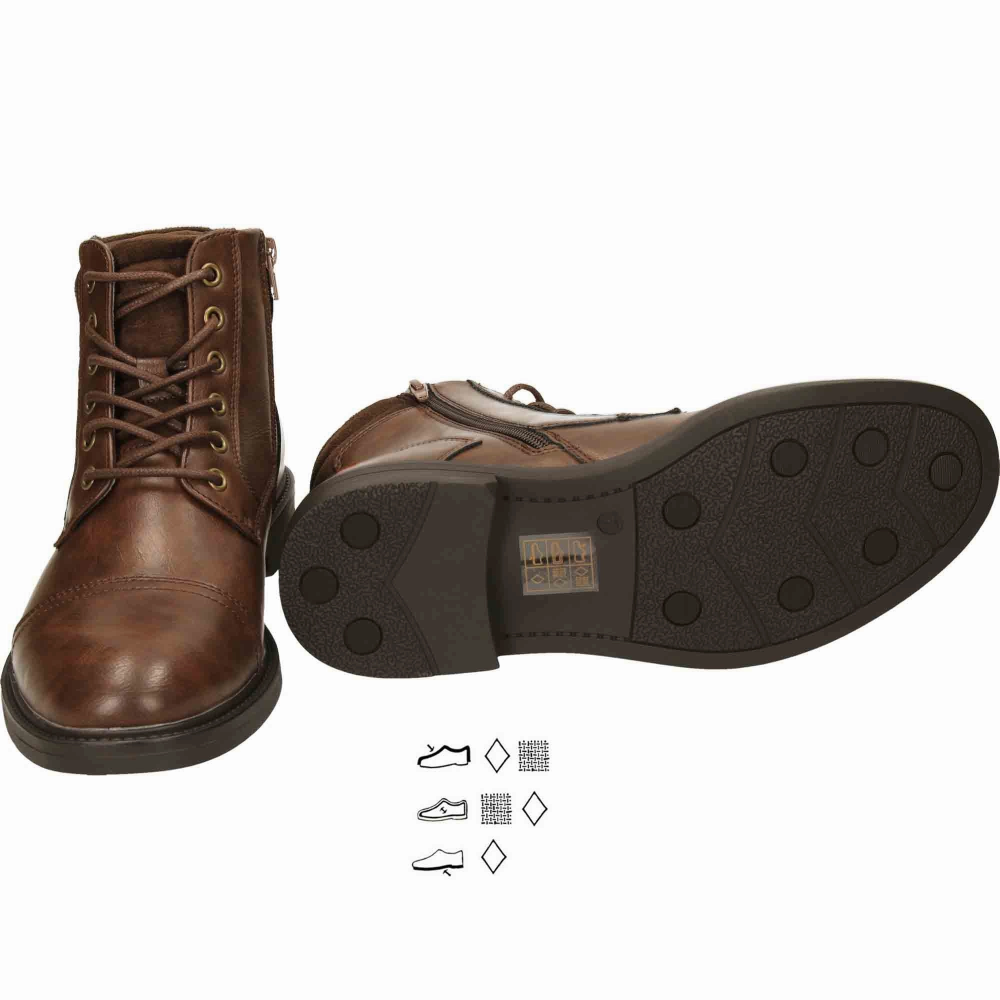 Pictures Of Cowboy Boots Mens Brown Ankle Boots Lace Up Zip Formal Work Shoes