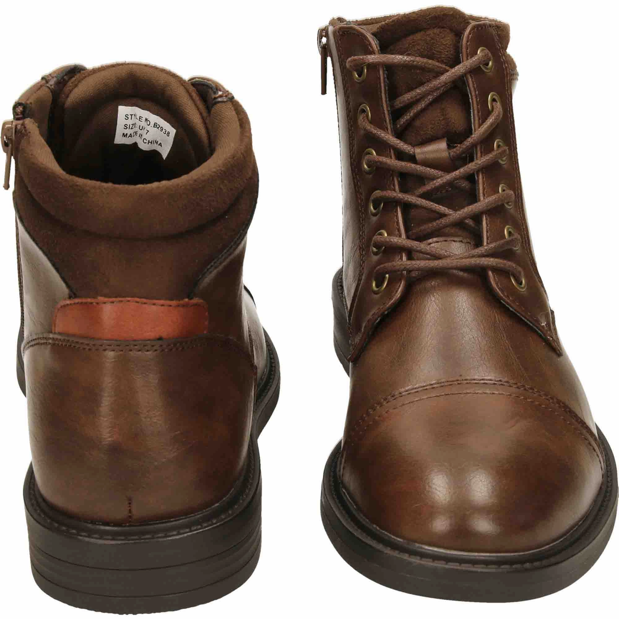 Boots Manoa Mens Brown Ankle Boots Lace Up Zip Formal Work Shoes