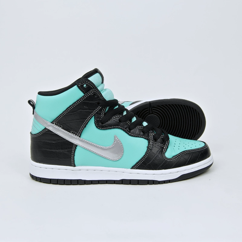 Pics Of Nike Air Max Shoes Nike SB - Dunk High Premium SB 'Diamond' Shoes - Aqua / Chrome - Black