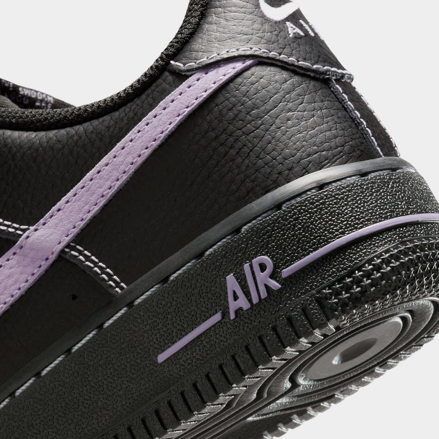 Nike Air Force 1 LV8 Grade School Basketball Shoes (Black/Hydrangeas) (HJ4563-001, Black/Purple) Nike Sprint Running Shoes