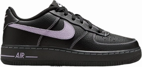 Nike Air Force 1 LV8 Grade School Basketball Shoes (Black/Hydrangeas) (HJ4563-001, Black/Purple) Nike Swingman Shoes