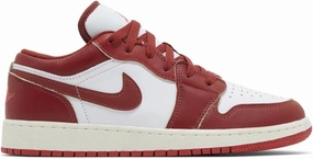 NIKE Air Jordan 1 Low SE Big Kids' Shoes (FJ3465-160, White/Lobster/Sail/Dune Red) Size 6 Tan Nike Shoes