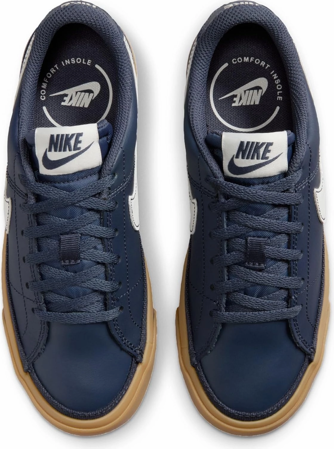 Nike Soccer Indoor Turf Shoes Nike Court Legacy Big Kids' Shoes (DA5380-401, Thunder Blue/Gum Light Brown/Sail)