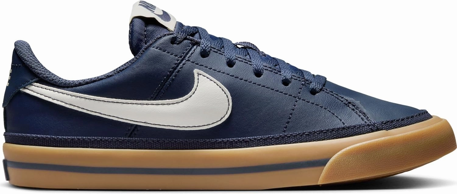Nike Court Legacy Big Kids' Shoes (DA5380-401, Thunder Blue/Gum Light Brown/Sail) Nike Store Shoes