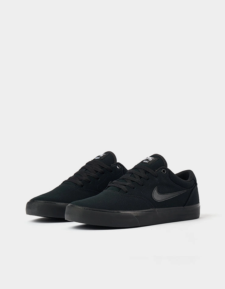Nike SB Chron 2 Canvas Skate Shoes - Black/Black-Black Nike Size Vs Adidas Size
