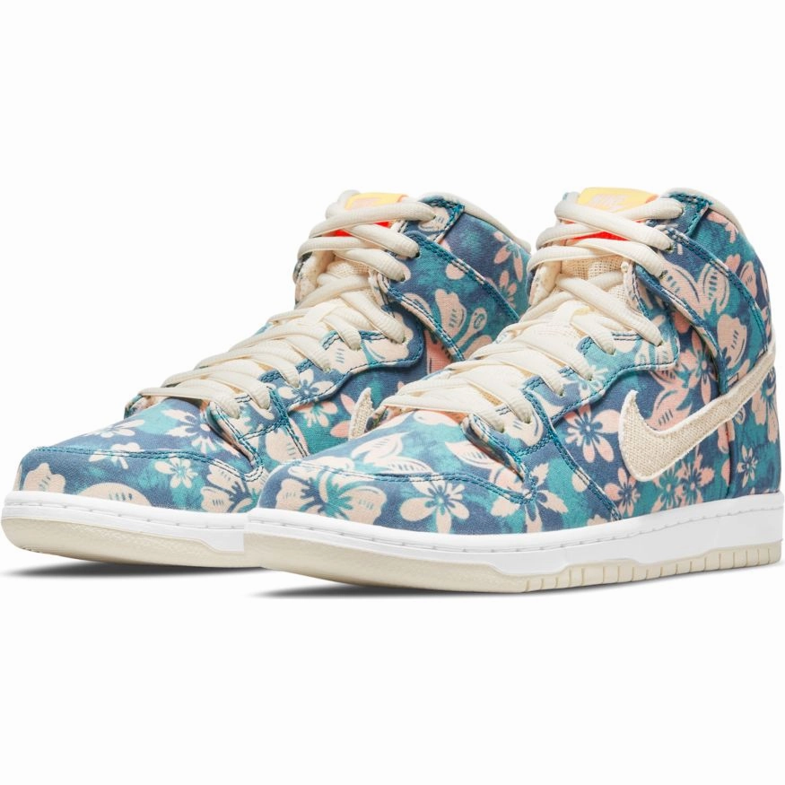 Nike SB - 'Hawaii' Dunk High Pro Shoes - Aquamarine / Light Cream-Total Orange Nike Sneaker Shoes