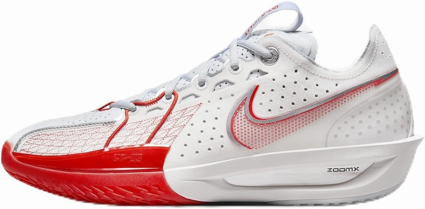 Women Nike Shoes On Sale Nike G.T. Cut 3 Basketball Shoes (DV2913-101, Summit White/Picante Red/Football Grey) Size 11