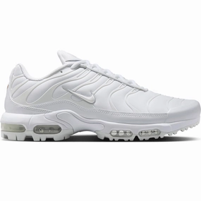 Photo Shoes Nike Air Max Plus Golf Shoes White/Pure Platinum/Gold/Salsa Red