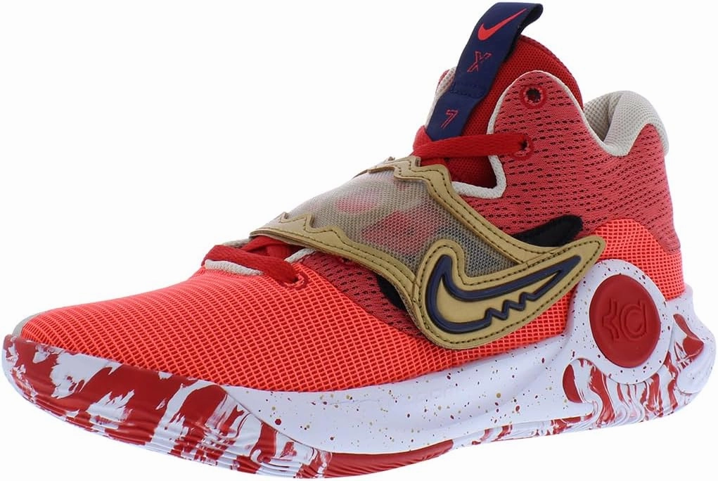 Nike Men's KD Trey 5 X Basketball Shoes (Univeristy Red/Metallic Gold, Numeric_12) Sale For Nike Shoes