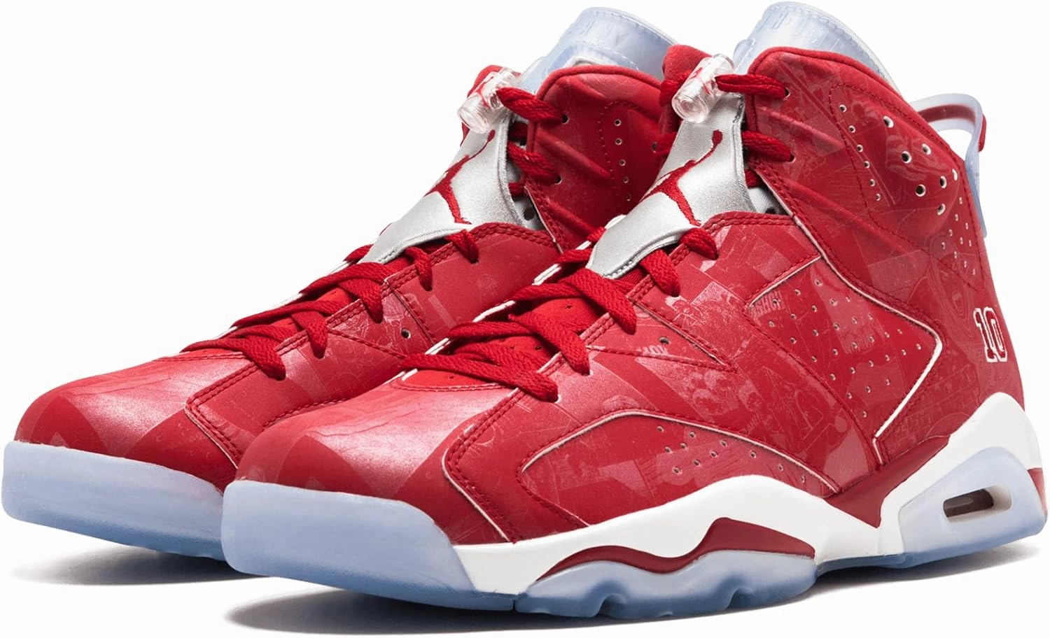 Nike Mens Air Jordan 6 Retro X Slam Dunk Varsity Red-White Leather Basketball Shoes Nike Best Selling Shoes