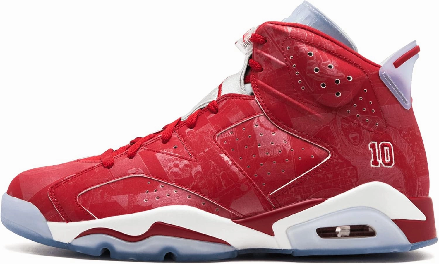 Nike Mens Air Jordan 6 Retro X Slam Dunk Varsity Red-White Leather Basketball Shoes Tan Nike Shoes