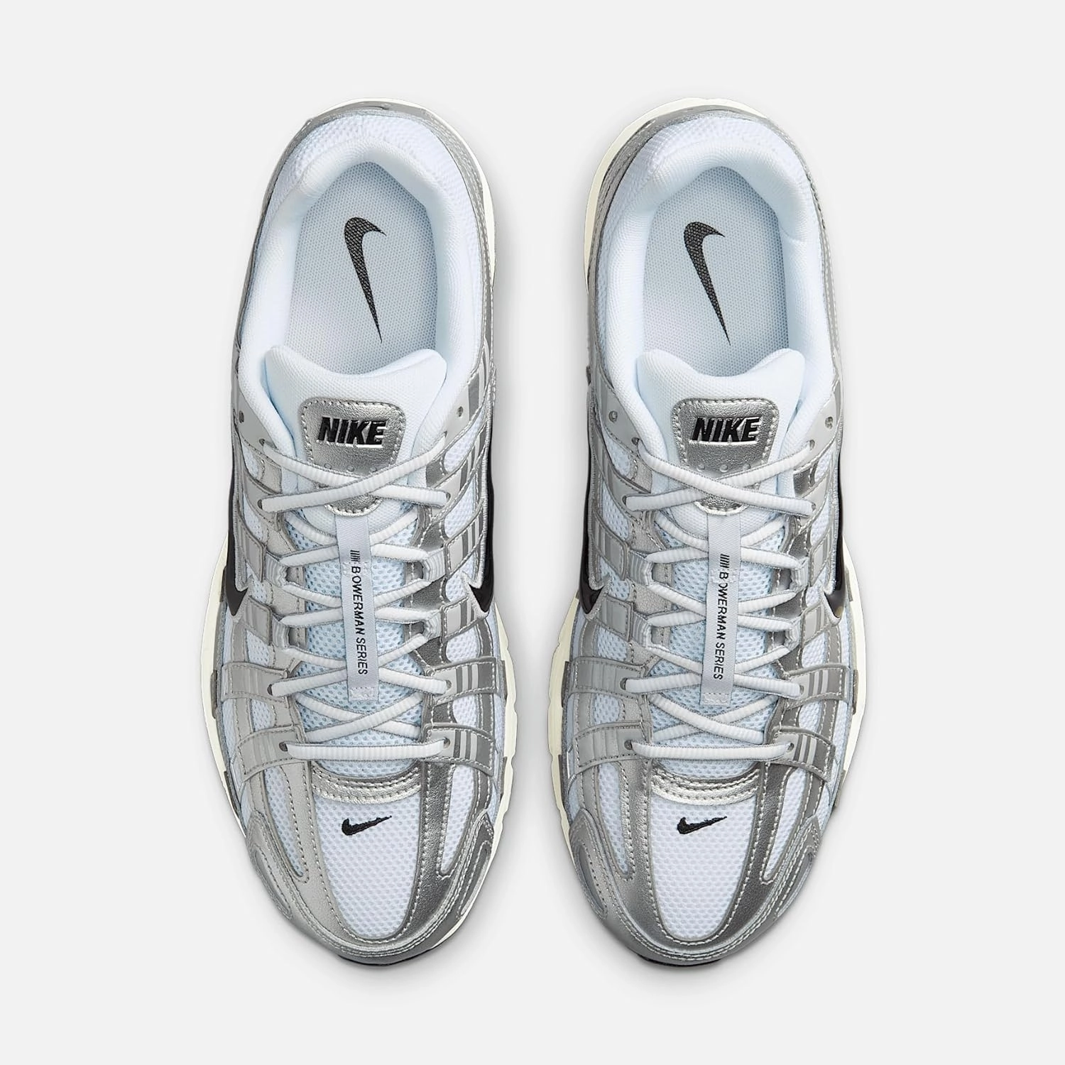 Nike Billie Eilish Shoes Nike P-6000 Shoes (CD6404-105, White/Metallic Silver/Flat Silver/Black)