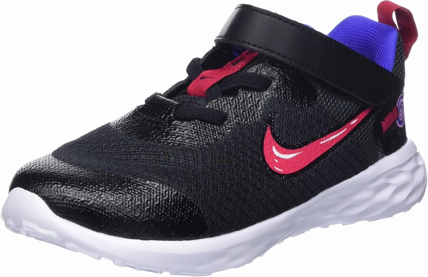 Nike Flyknit Racer Shoes Nike Revolution 6 Kids Running Shoes, Black/Very Berri-Lapis, 4.5 Big Kid