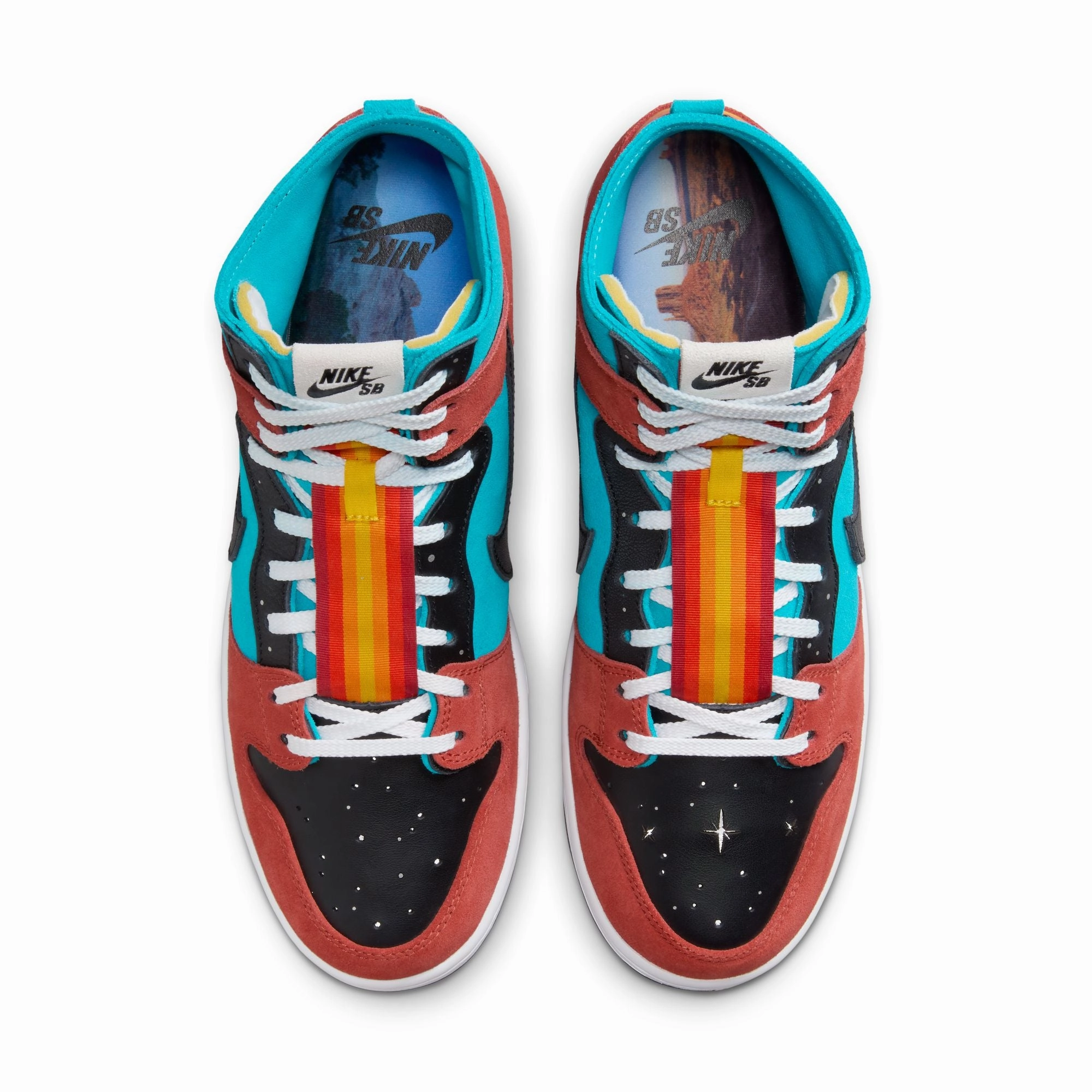 Nike SB - 'Di'orr Greenwood' Dunk High Decon QS Shoes - Turquoise Blue / Black - Rugged Orange Unc Nike Shoes