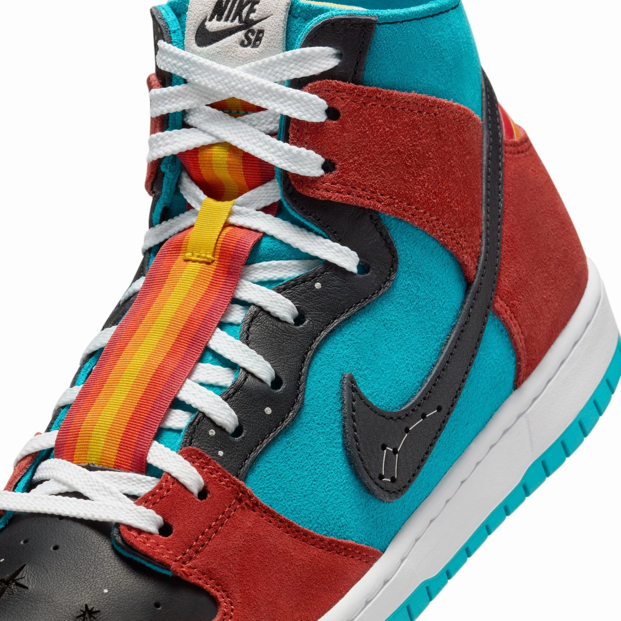 Nike SB - 'Di'orr Greenwood' Dunk High Decon QS Shoes - Turquoise Blue / Black - Rugged Orange Uconn Nike Shoes