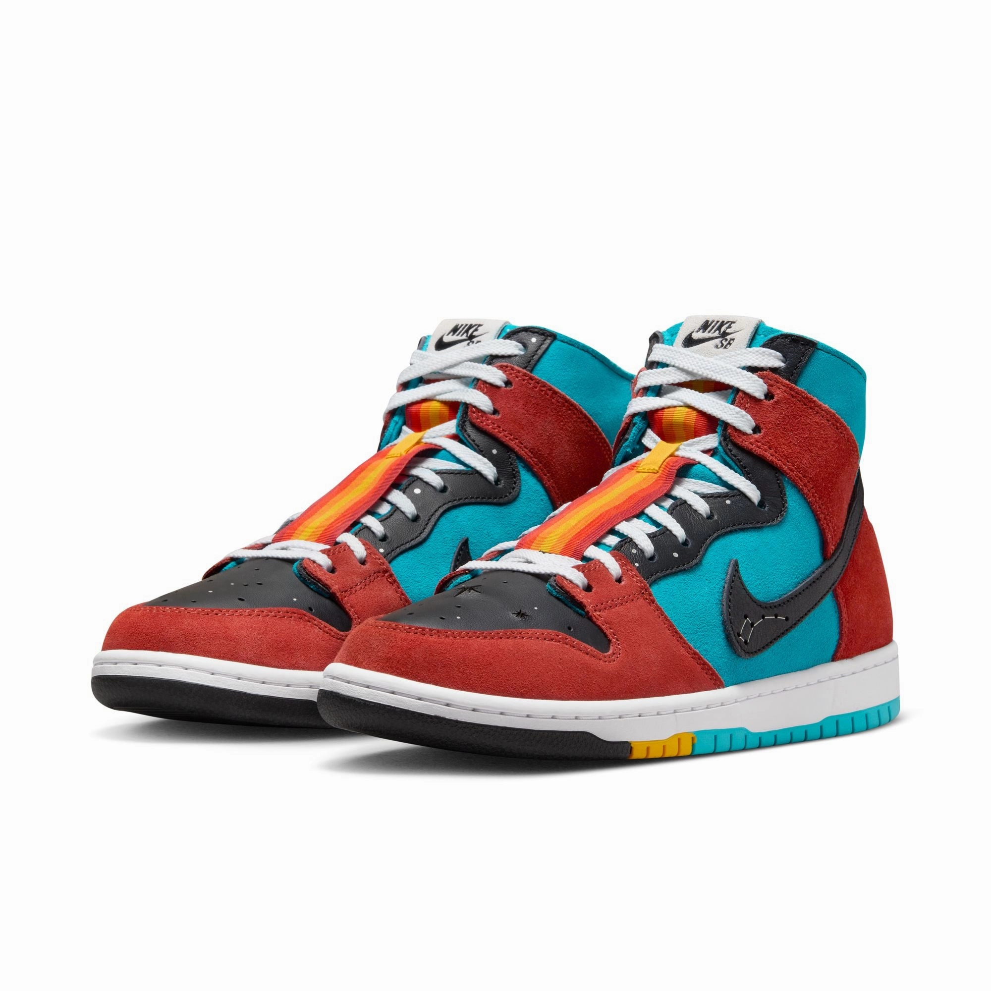 Nike Tiempo Shoes Nike SB - 'Di'orr Greenwood' Dunk High Decon QS Shoes - Turquoise Blue / Black - Rugged Orange