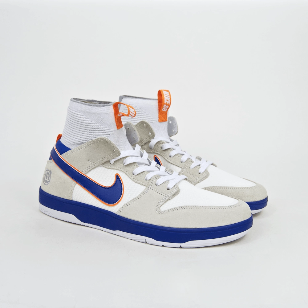 Nike Youth Turf Soccer Shoes Nike SB - 'Medicom' Dunk High Elite QS Shoes - White / College Blue - White - Gold Post