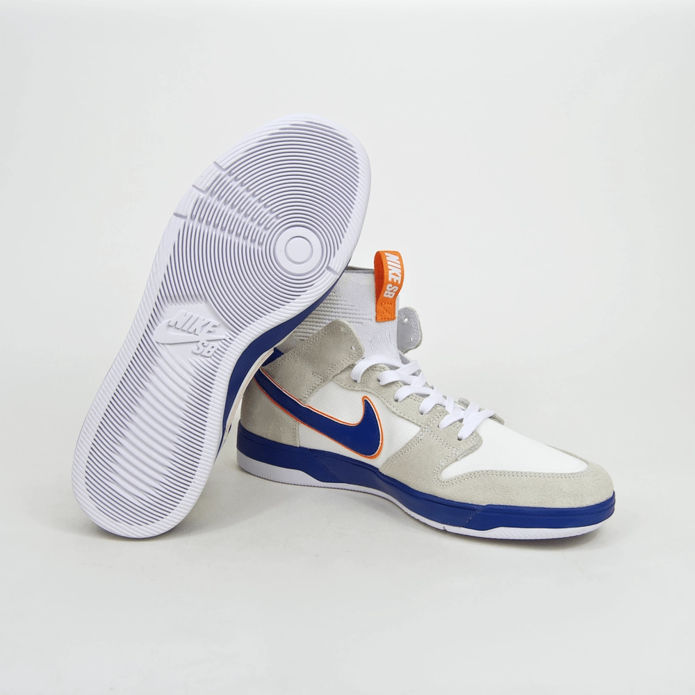 Nike SB - 'Medicom' Dunk High Elite QS Shoes - White / College Blue - White - Gold Post Nike New Running Shoes