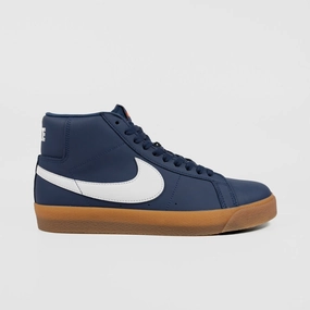 Nike SB - 'Orange Label' Blazer Mid Shoes - Navy / White - Navy - Gum Light Brown Nike Flex Rn Shoes