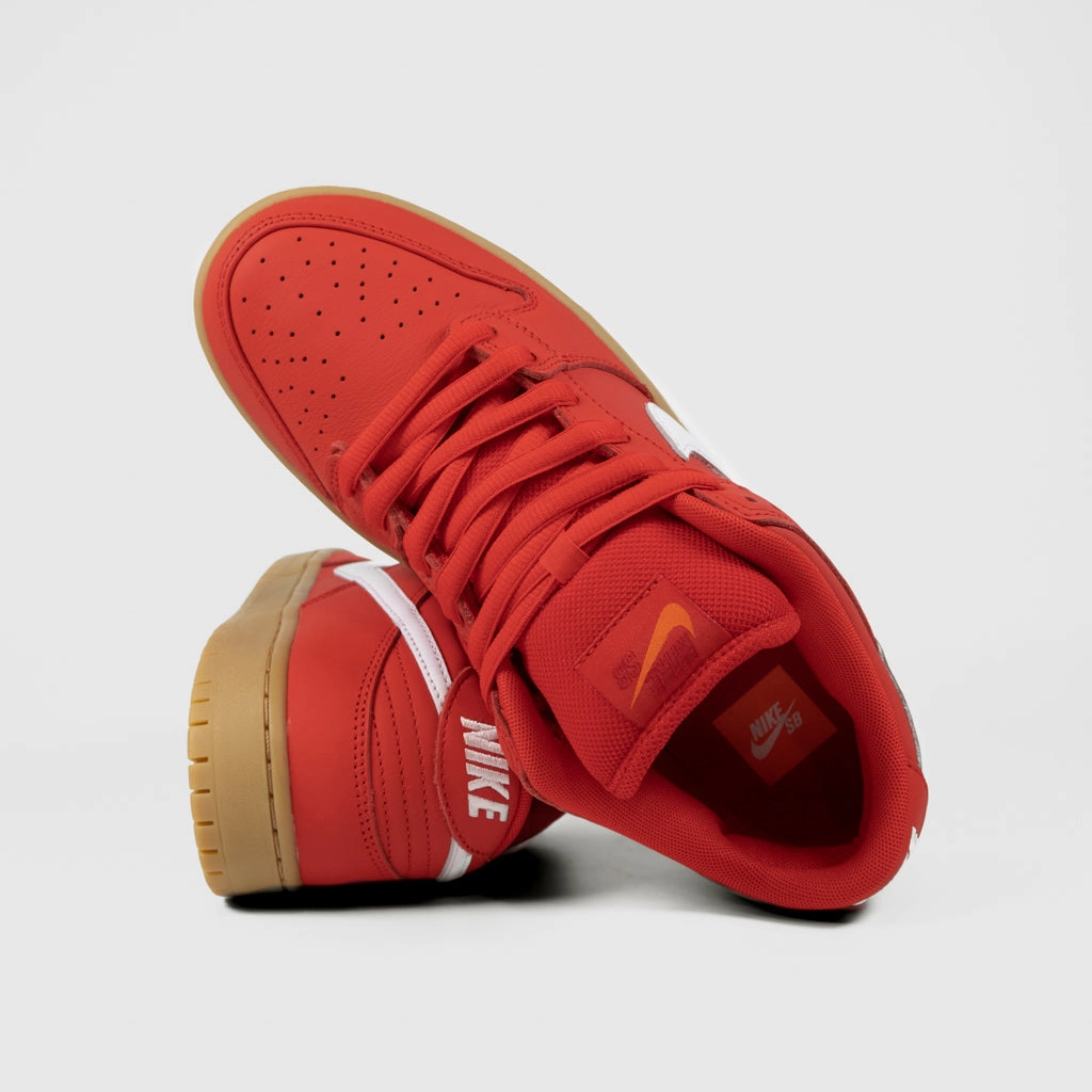 Nike Slip On Athletic Shoes Nike SB - 'Orange Label' Dunk Low Pro Shoes - Red / White - Red - Light Gum