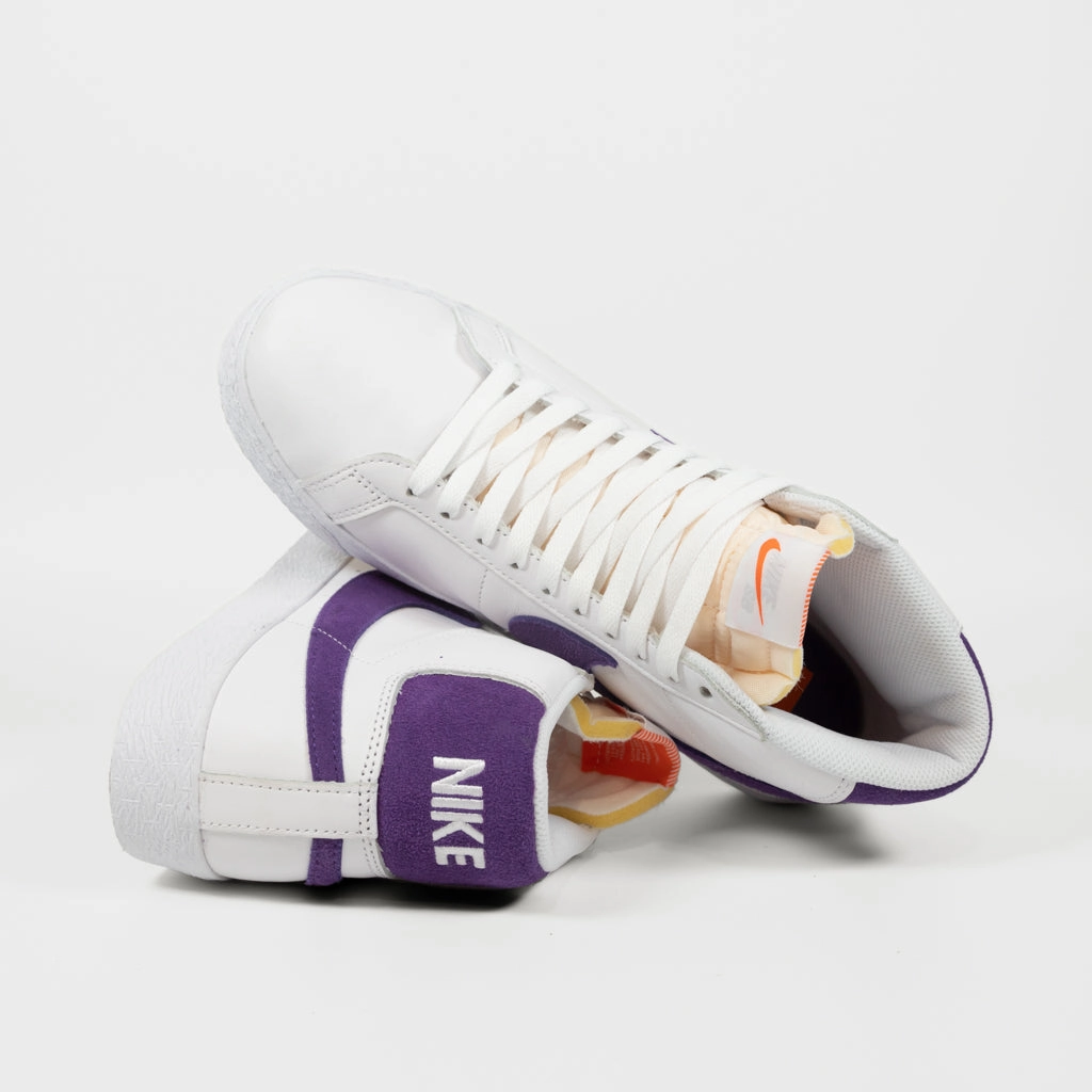 Air Zoom Nike Basketball Shoes Nike SB - Blazer Mid Orange Label Shoes - White / Court Purple - White