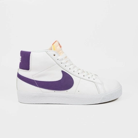 Nike SB - Blazer Mid Orange Label Shoes - White / Court Purple - White Nike Jordan Air Shoes
