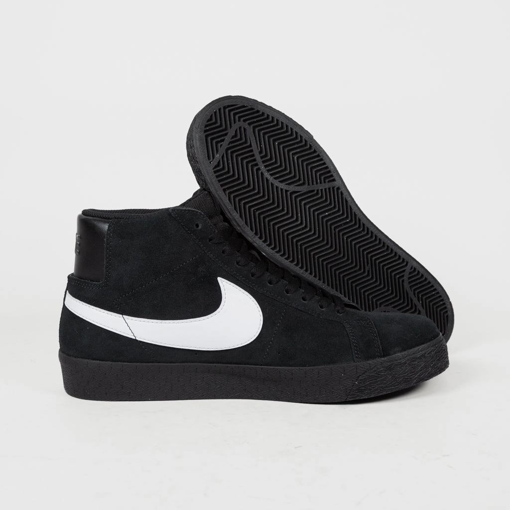 Plain Nike Shoes Nike SB - Blazer Mid Shoes - Black / White - Black - Black