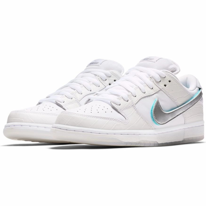 Nike SB - Diamond Dunk Low Pro OG QS Shoes - White / Chrome / Tropical Twist Nike Hybrid Shoes