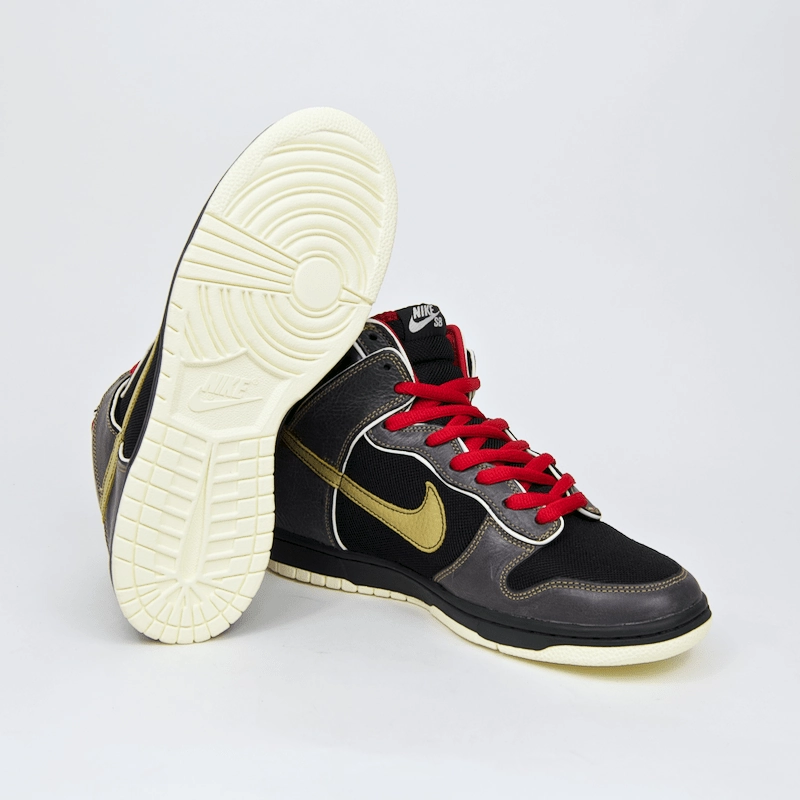 Nike Shoes Purple Nike SB - Dunk High Premium SB 'Marshall Amp' Shoes - Black / Metallic Gold