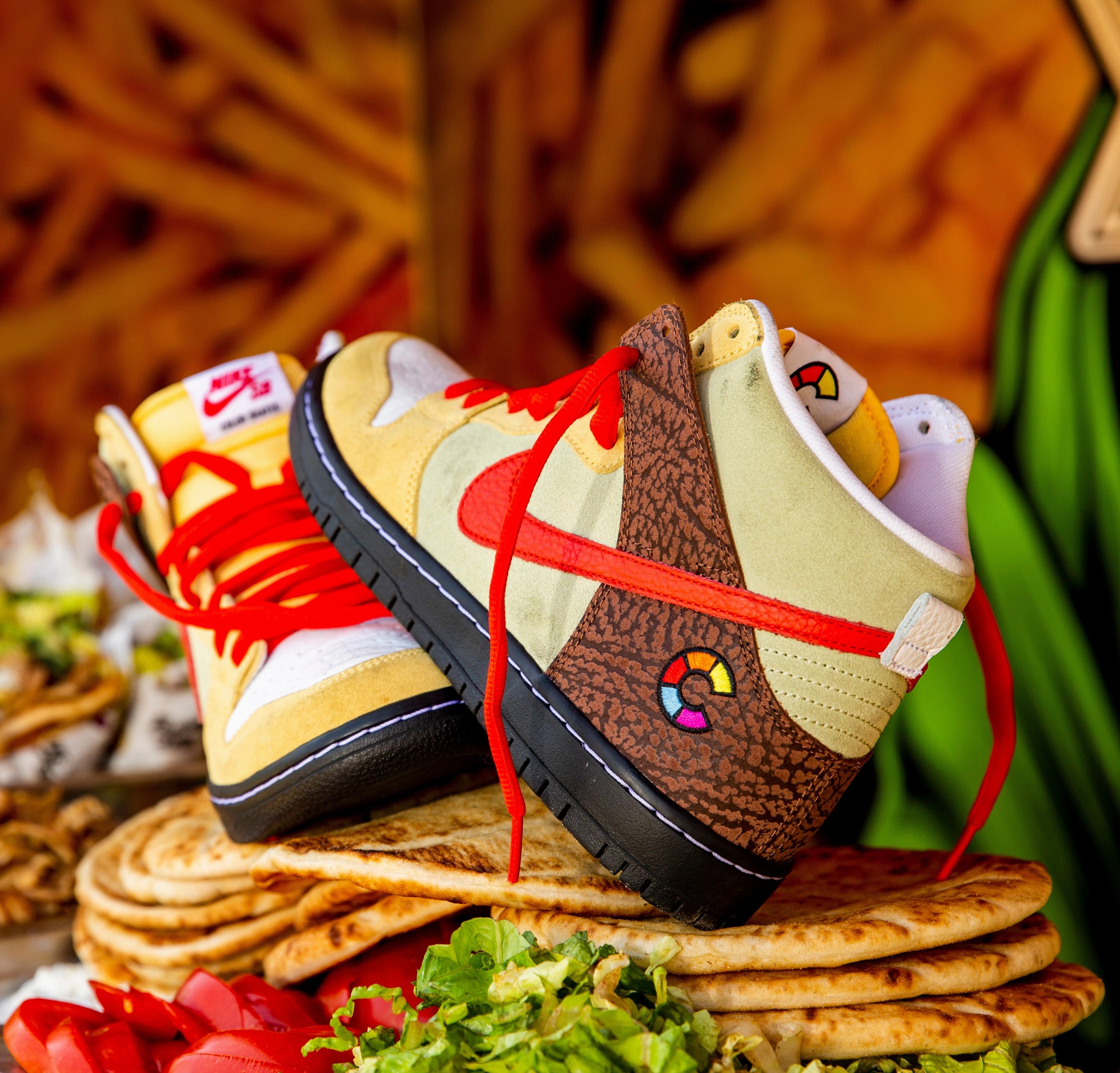 Nike SB - Dunk High Pro Kebab Shoes - Topaz Gold / Chile Red / Fauna Brown Nike Futbol Soccer Shoes