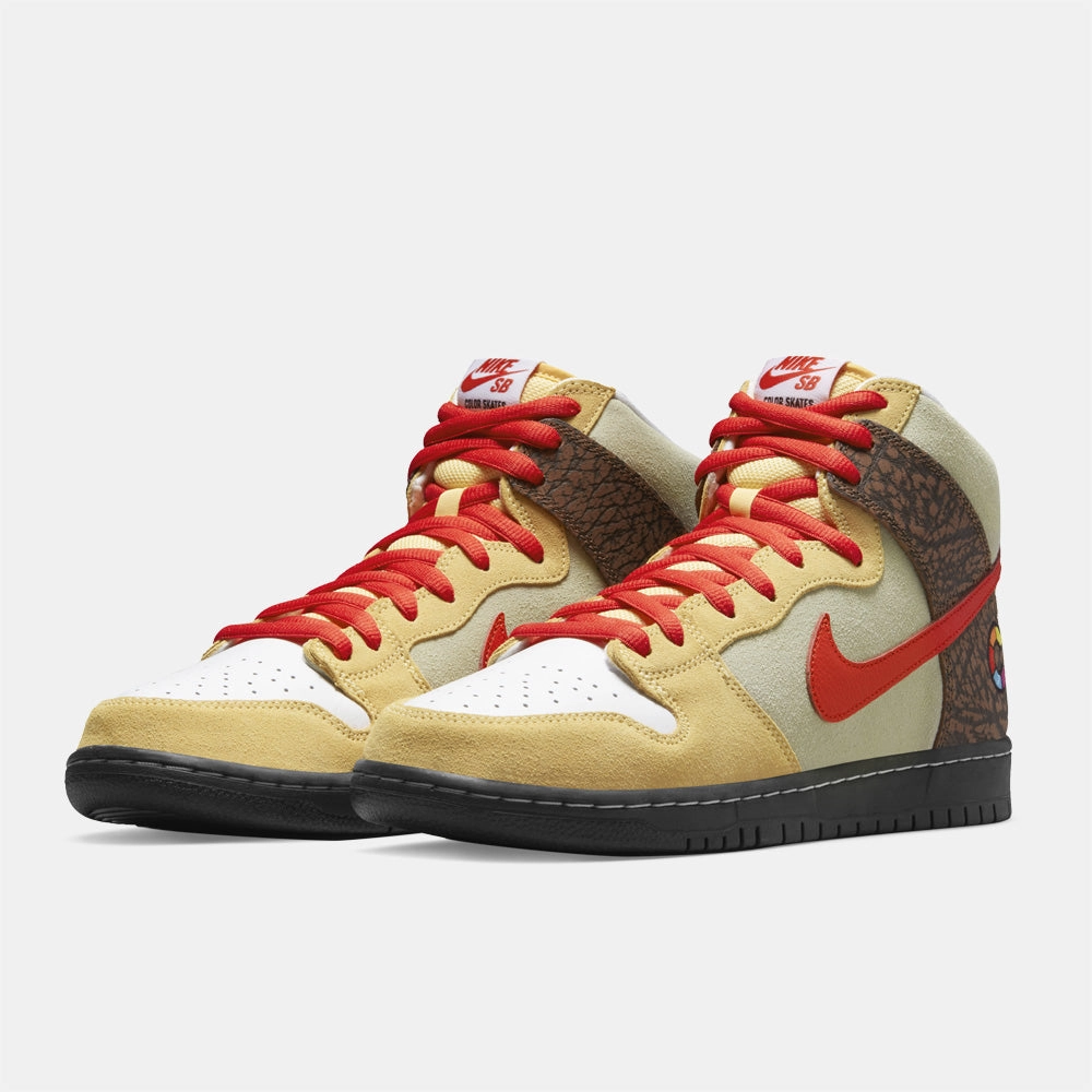 Nike Lineman Shoes Nike SB - Dunk High Pro Kebab Shoes - Topaz Gold / Chile Red / Fauna Brown