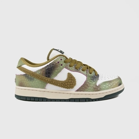 Custom Nike Shoes Ideas Nike SB - Dunk Low Pro 'Chameleon' Shoes - Oil Green / Desert Moss - White