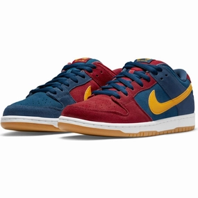 Nike Laceless Shoe Nike SB - Dunk Low Pro Barcelona Shoes - Navy / University Gold / Red Court