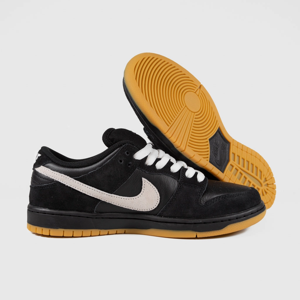 Jordan Shoes Nike Nike SB - Dunk Low Pro GR Shoes - Black / White - Black - Gum Light Brown