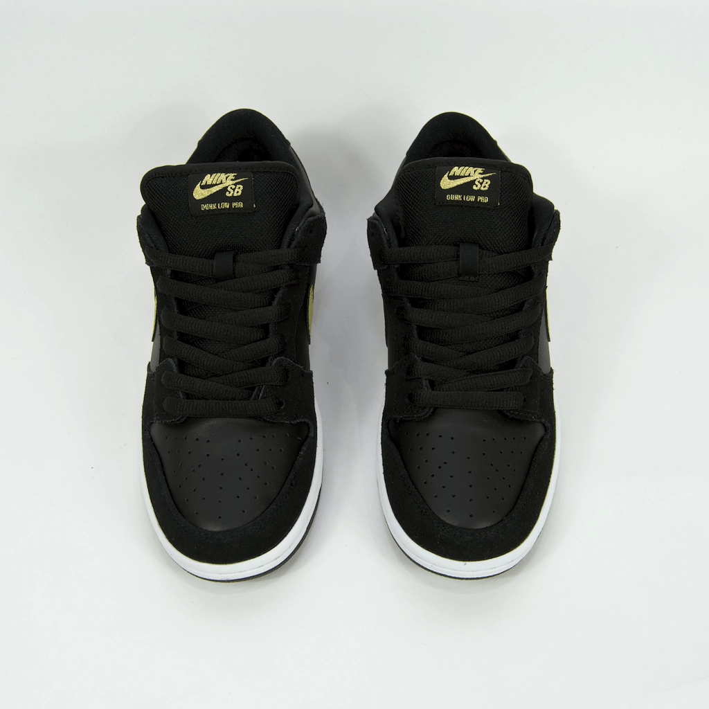 Nike SB - Dunk Low Pro Shoes - Black / Metallic Gold / White Nike Off White Shoes