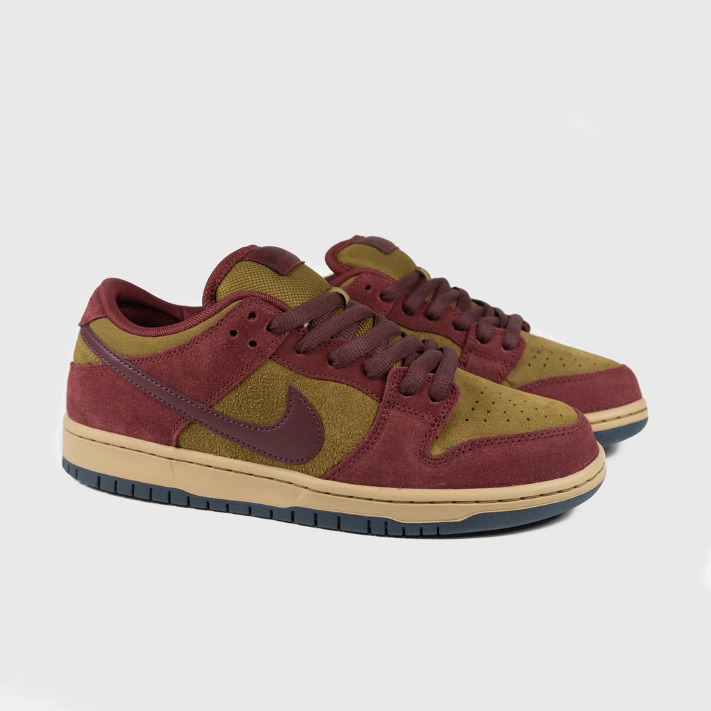 Good Nike Shoes For Plantar Fasciitis Nike SB - Dunk Low Pro Shoes - Dark Team Red / Burgundy Crush - Olive Flak