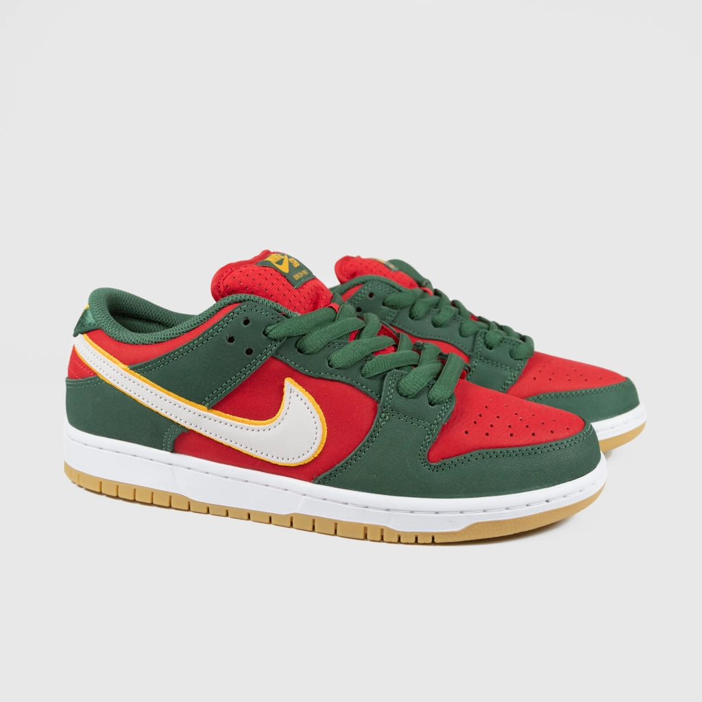 Nike Design Your Own Shoe Nike SB - Dunk Low Pro Shoes - Fir / White - University Gold - Fire Red