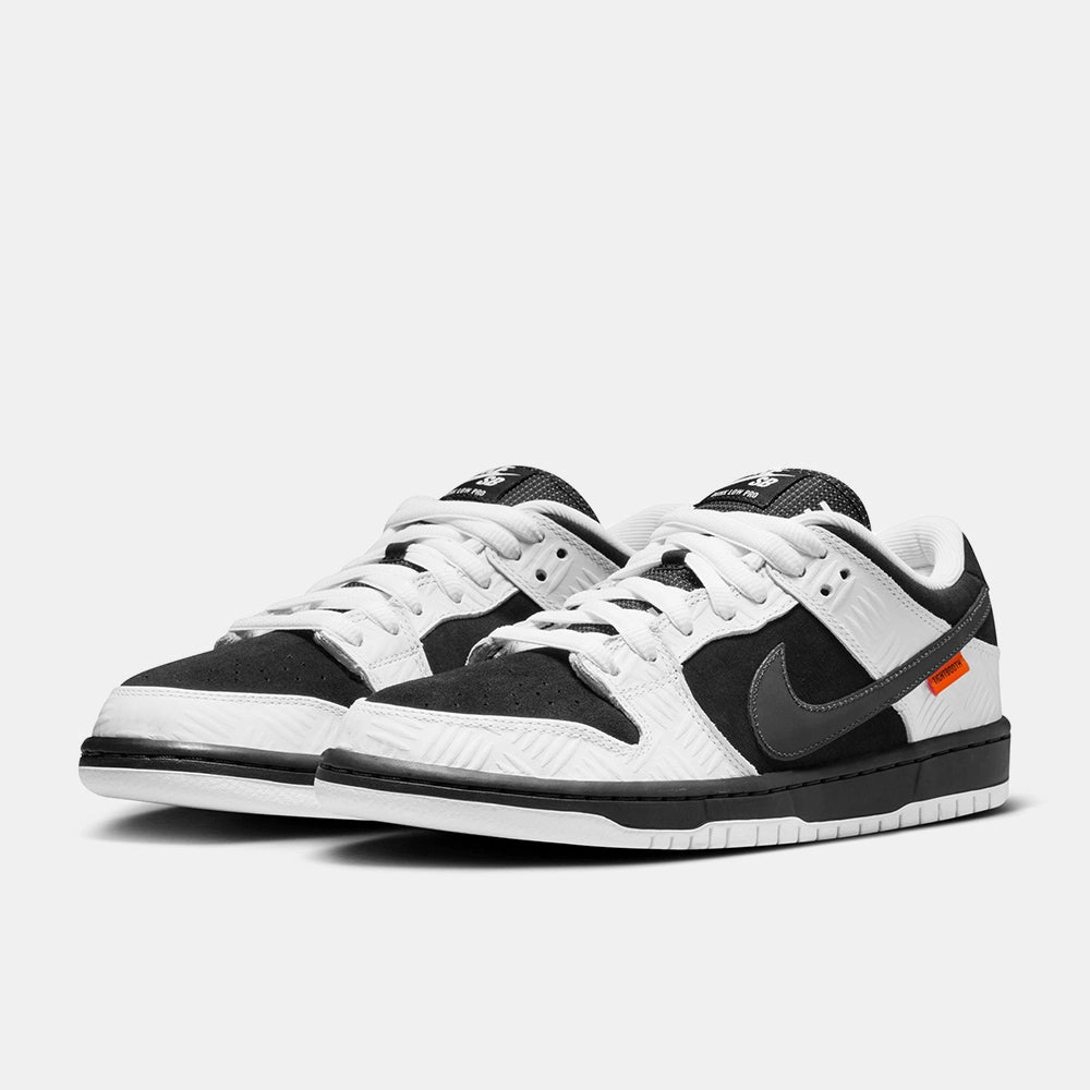 Nike SB - Dunk Low Pro Shoes - White / Black - Safety Orange (TIGHTBOOTH) Nike Fashion Running Shoes