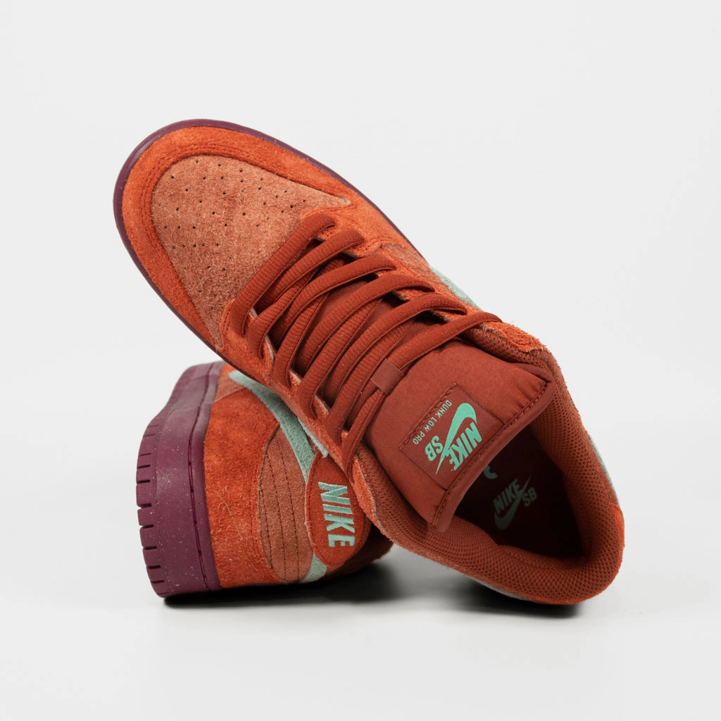 Fire Nike Shoes Nike SB - Dunk Low Pro Shoes (UK ONLY - ONE PAIR PER CUSTOMER) - Mystic Red / Emerald Rise - Rugged Orange